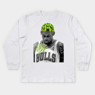 Dennis Rodman Green Hair Worm Kids Long Sleeve T-Shirt